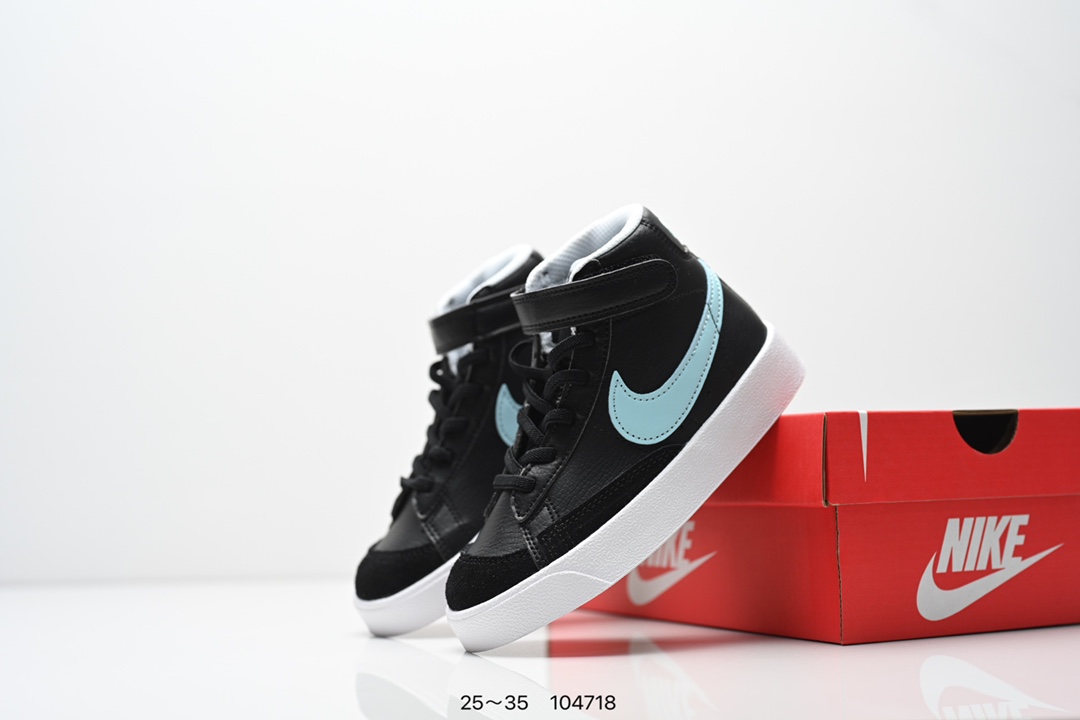 图片[9]-集合 童鞋NK Blazer Low‘77 Jumbo 经典百搭低帮开拓者休闲运动板鞋 真硫化铝楦制作 原厂布料拼接 独家裁片完美鞋型 台湾进口软感荔枝头层皮 原盒真标 正确环保中底✔。 货号：DA4086 100 尺码：看图所示25～35 ID：104718-选品中心