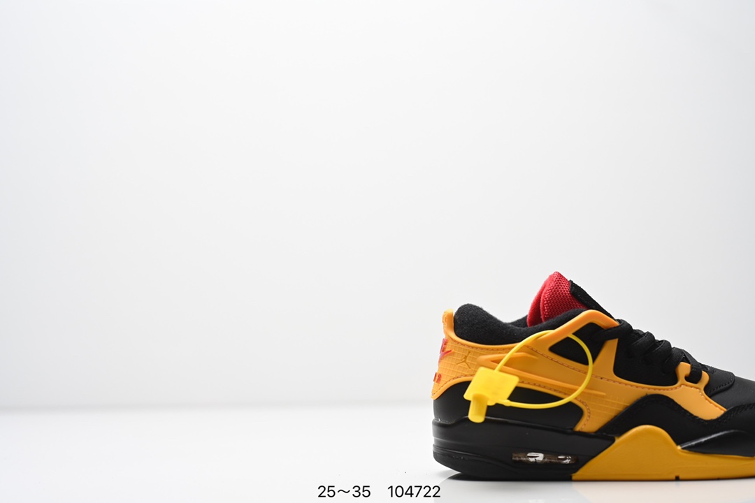 图片[2]-童鞋Air Jordan AJ4 RM 重制版低帮复古篮球鞋 实拍首发 采用了低帮的设计 并保留了众多AJ4的经典元素 鞋身以皮革 麂皮材质拼接打造 AJ4经典的TPU材质延伸至后跟 增强鞋款稳定性 而鞋身侧面的网格设计则被取消 尾部的NIKE AIR标志也得到保留 并同时带有飞人logo 中底部分同样搭载了可视AIR气垫 鞋底采用米白色中底和外底呈现 为整个设计收尾 货号： FQ7940 300CF 尺码：25～35-选品中心
