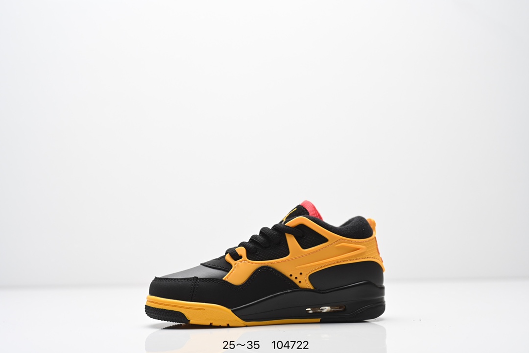 图片[3]-童鞋Air Jordan AJ4 RM 重制版低帮复古篮球鞋 实拍首发 采用了低帮的设计 并保留了众多AJ4的经典元素 鞋身以皮革 麂皮材质拼接打造 AJ4经典的TPU材质延伸至后跟 增强鞋款稳定性 而鞋身侧面的网格设计则被取消 尾部的NIKE AIR标志也得到保留 并同时带有飞人logo 中底部分同样搭载了可视AIR气垫 鞋底采用米白色中底和外底呈现 为整个设计收尾 货号： FQ7940 300CF 尺码：25～35-选品中心