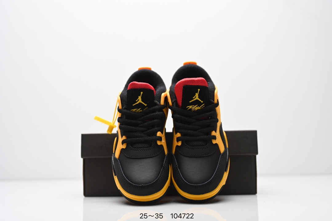 图片[8]-童鞋Air Jordan AJ4 RM 重制版低帮复古篮球鞋 实拍首发 采用了低帮的设计 并保留了众多AJ4的经典元素 鞋身以皮革 麂皮材质拼接打造 AJ4经典的TPU材质延伸至后跟 增强鞋款稳定性 而鞋身侧面的网格设计则被取消 尾部的NIKE AIR标志也得到保留 并同时带有飞人logo 中底部分同样搭载了可视AIR气垫 鞋底采用米白色中底和外底呈现 为整个设计收尾 货号： FQ7940 300CF 尺码：25～35-选品中心