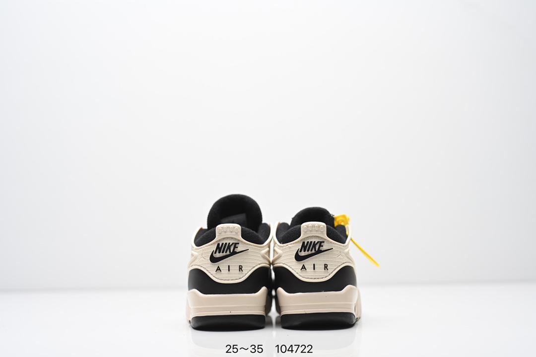 图片[7]-童鞋Air Jordan AJ4 RM 重制版低帮复古篮球鞋 实拍首发 采用了低帮的设计 并保留了众多AJ4的经典元素 鞋身以皮革 麂皮材质拼接打造 AJ4经典的TPU材质延伸至后跟 增强鞋款稳定性 而鞋身侧面的网格设计则被取消 尾部的NIKE AIR标志也得到保留 并同时带有飞人logo 中底部分同样搭载了可视AIR气垫 鞋底采用米白色中底和外底呈现 为整个设计收尾 货号： FQ7940 300CF 尺码：25～35-选品中心