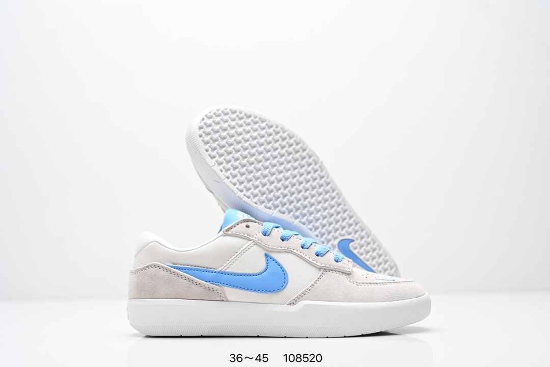 💰140
耐克Nike SB Force 58是一款将前沿创新带入街头的单品，它具有硫化杯底，具有出色的耐用性和灵活性。使用帆布和绒面革，在饰面上放置通风口，它自始至终都融入了传统篮球风格，此次配色迎入，重新打造鞋款。
货号：CZ2959-001 C22969 009
Size：36 ～45
ID:108520