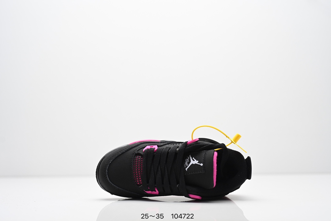 图片[4]-童鞋乔丹Nike Air Jordan 4 AJ4代复古休闲运动文化篮球鞋。秉承轻量化的速度型篮球鞋设计思想完成设计，降低重量的同时提升舒适度，中底延续前作使用了分离式后掌可视化 Air Sole气垫。鞋带孔和后跟鞋提以籃网为造型灵感，将篮球运动巧妙融入到鞋款的设计之中，使鞋身整体富有流动性、节奏感和优雅气质 货号：CT8527 尺码：25～35-选品中心