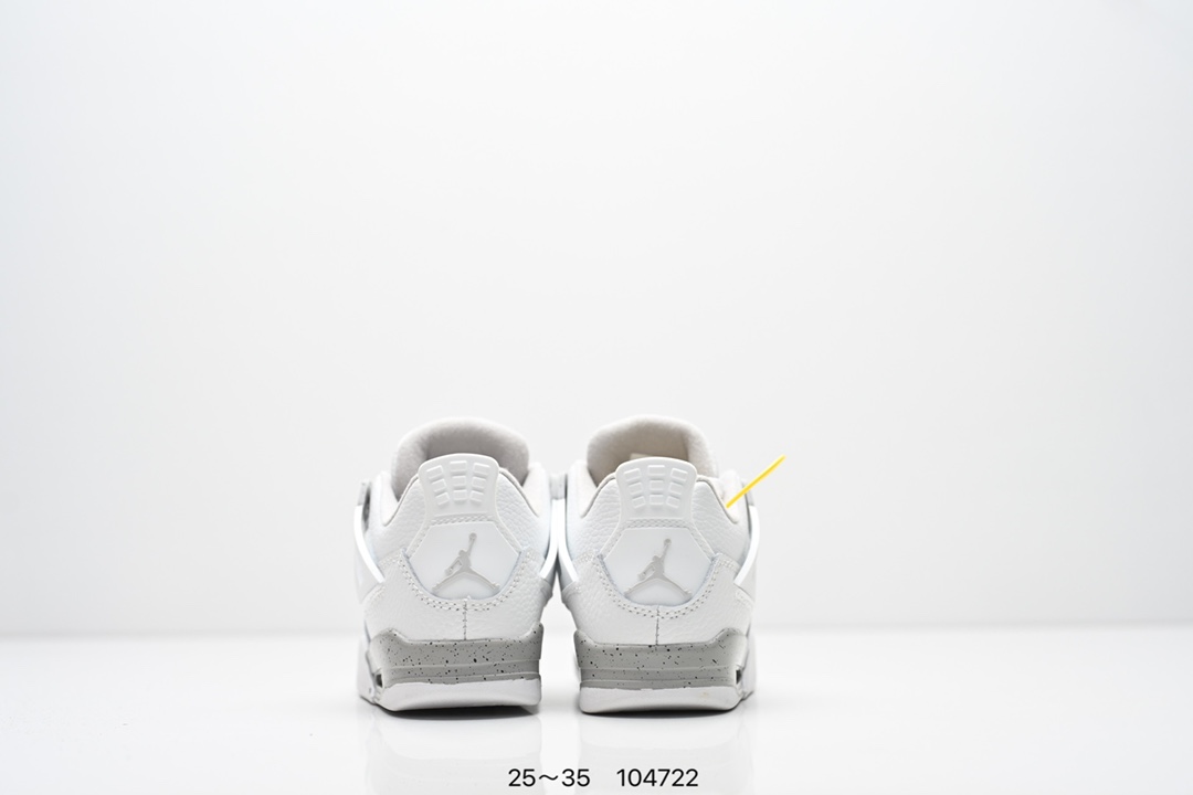 图片[7]-童鞋乔丹Nike Air Jordan 4 AJ4代复古休闲运动文化篮球鞋。秉承轻量化的速度型篮球鞋设计思想完成设计，降低重量的同时提升舒适度，中底延续前作使用了分离式后掌可视化 Air Sole气垫。鞋带孔和后跟鞋提以籃网为造型灵感，将篮球运动巧妙融入到鞋款的设计之中，使鞋身整体富有流动性、节奏感和优雅气质 货号：CT8527 尺码：25～35-选品中心