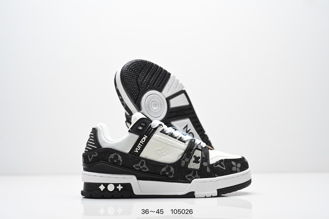 💰170
Louis Vuitton Trainer Sneaker 路易威登低帮休闲鞋 艺术总监 Virgil Abloh 设计的路易威登手写标识则于侧面彰显品牌格调. 经典老花 牛皮材质 Size:36-45码                  
编码：105026
