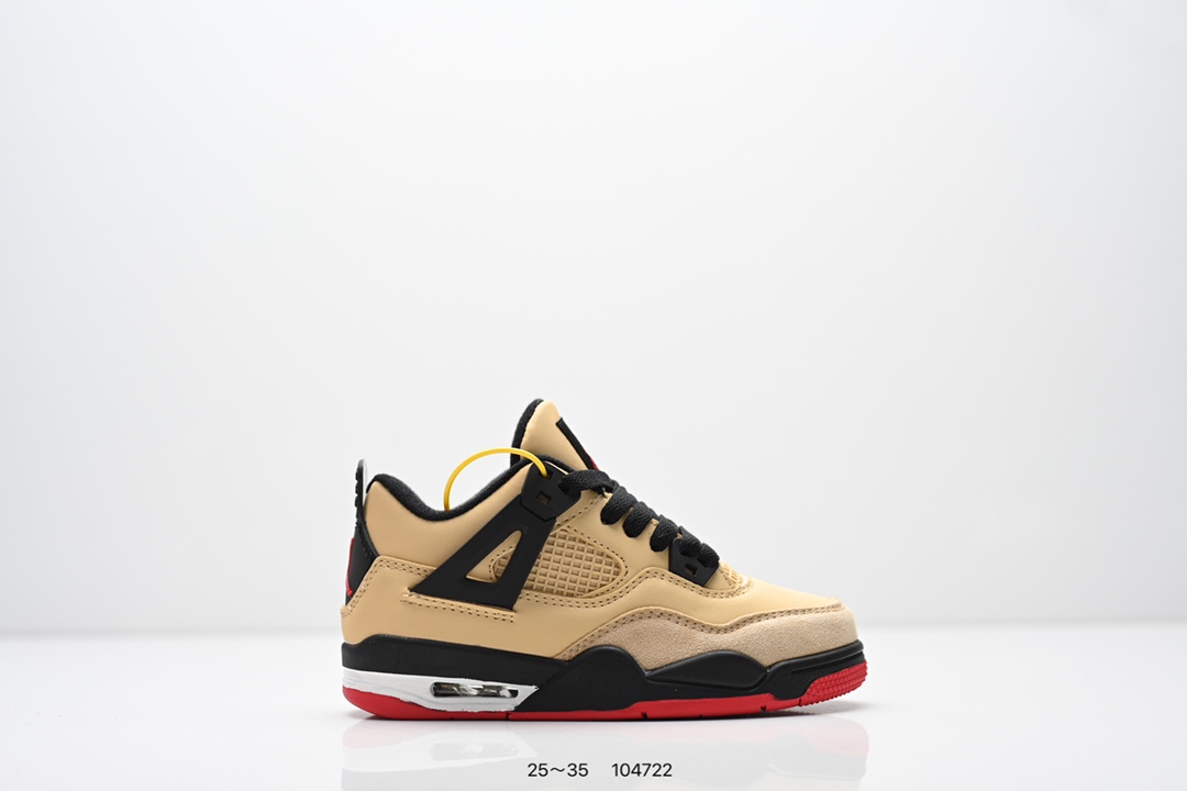 童鞋：耐克Nike Air Jordan 4 Retro Thunder 雷神 AJ4 乔4 迈克尔·乔丹 AJ4代 中帮复古休闲运动文化篮球鞋。秉承轻量化的速度型篮球鞋设计思想完成设计，降低重量的同时提升舒适度，中底延续前作使用了分离式后掌可视化 Air Sole气垫。鞋带孔和后跟鞋提以籃网为造型灵感，将篮球运动巧妙融入到鞋款的设计之中，使鞋身整体富有流动性、节奏感和优雅气质 货号：308497-008 尺码：25～35-选品中心