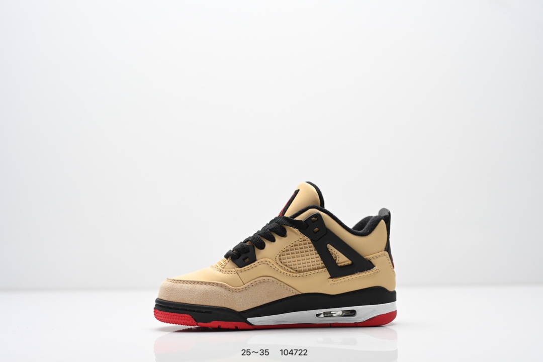 图片[3]-童鞋：耐克Nike Air Jordan 4 Retro Thunder 雷神 AJ4 乔4 迈克尔·乔丹 AJ4代 中帮复古休闲运动文化篮球鞋。秉承轻量化的速度型篮球鞋设计思想完成设计，降低重量的同时提升舒适度，中底延续前作使用了分离式后掌可视化 Air Sole气垫。鞋带孔和后跟鞋提以籃网为造型灵感，将篮球运动巧妙融入到鞋款的设计之中，使鞋身整体富有流动性、节奏感和优雅气质 货号：308497-008 尺码：25～35-选品中心