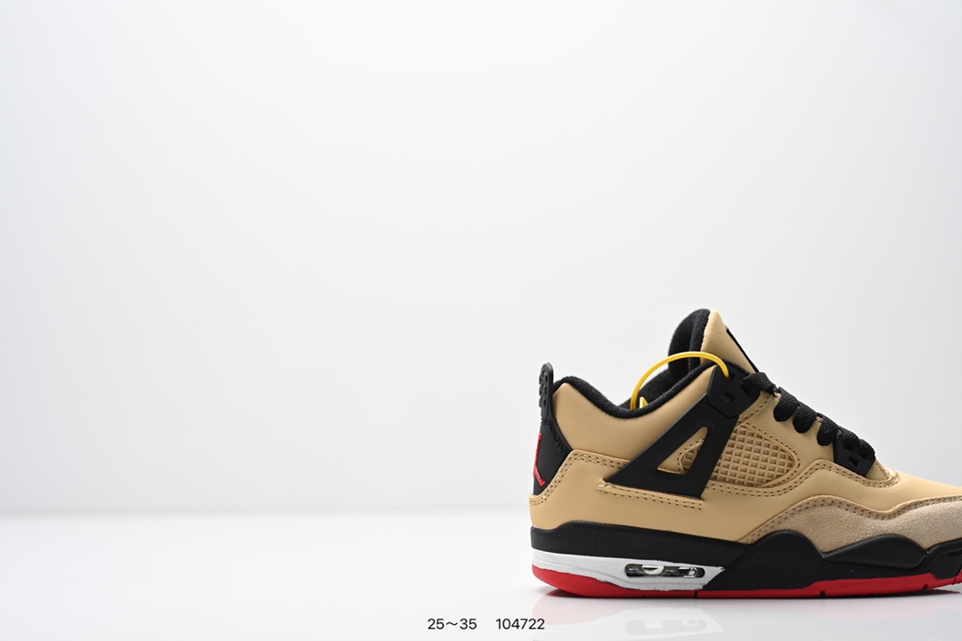 图片[2]-童鞋：耐克Nike Air Jordan 4 Retro Thunder 雷神 AJ4 乔4 迈克尔·乔丹 AJ4代 中帮复古休闲运动文化篮球鞋。秉承轻量化的速度型篮球鞋设计思想完成设计，降低重量的同时提升舒适度，中底延续前作使用了分离式后掌可视化 Air Sole气垫。鞋带孔和后跟鞋提以籃网为造型灵感，将篮球运动巧妙融入到鞋款的设计之中，使鞋身整体富有流动性、节奏感和优雅气质 货号：308497-008 尺码：25～35-选品中心