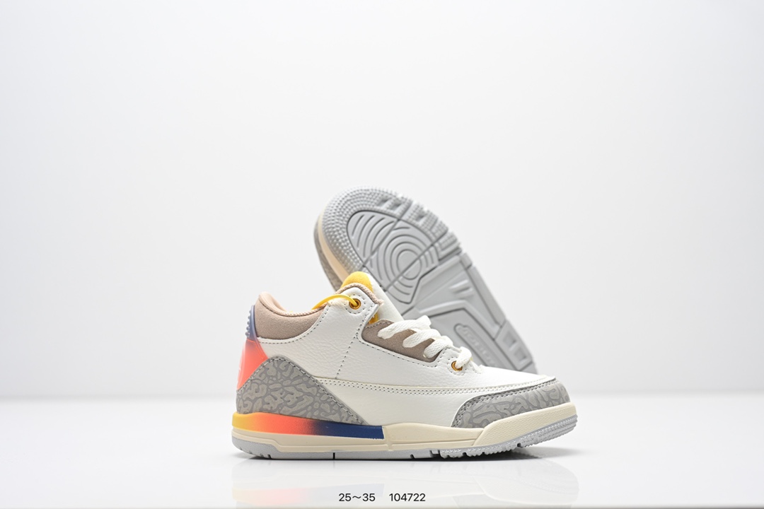 图片[5]-童鞋：Air Jordan 3 Retro 复刻白水泥 AJ3 乔丹3代 aj3 乔3 经典复刻白水泥 乔丹篮球鞋系列 鞋身以白色为主调，采用优质皮革材质搭配鞋头及后跟处的经典元素爆裂纹，搭配灰色外底，简约而不失活力，纯色鞋身也很好地渲染了其不凡的质感。至于细节，该鞋款后跟处的Jumpman Logo同样采用黑色打造，鞋口及鞋面则添加了透气孔设计，更适合炎热的夏日。 货号：DN3707-100 尺码：如图所示-选品中心