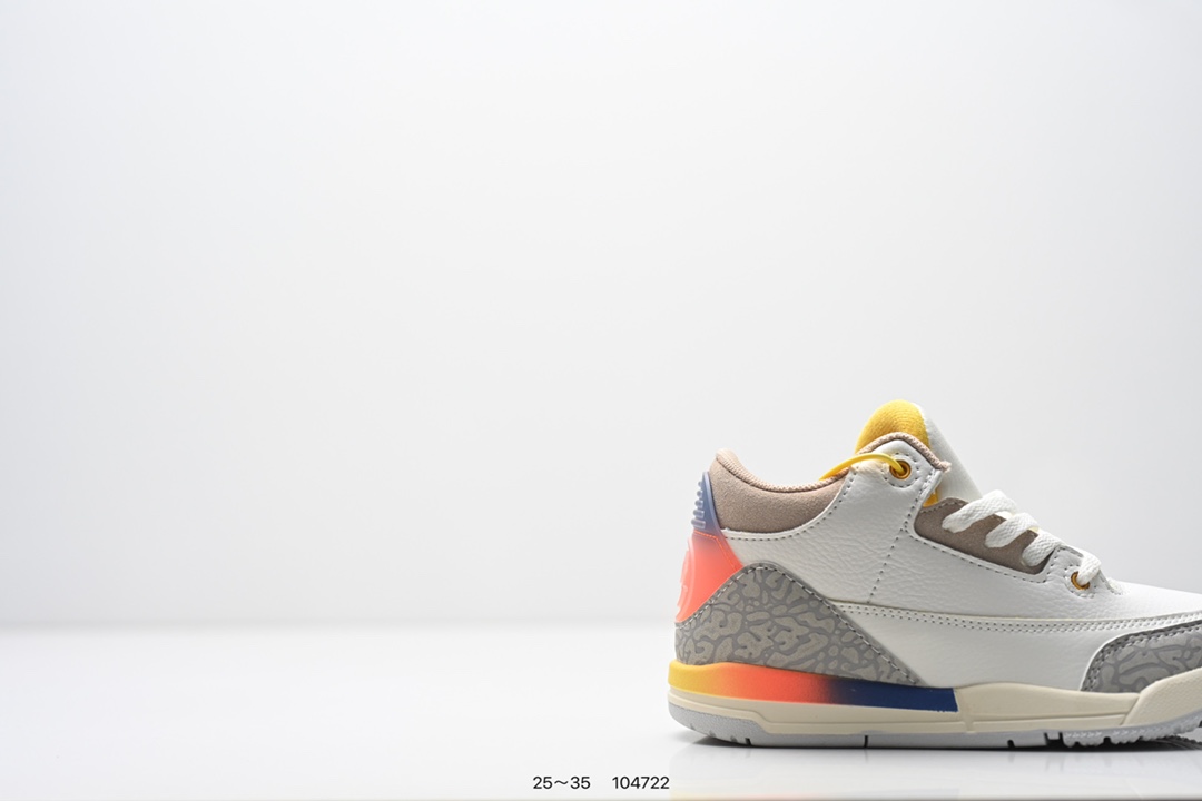 图片[2]-童鞋：Air Jordan 3 Retro 复刻白水泥 AJ3 乔丹3代 aj3 乔3 经典复刻白水泥 乔丹篮球鞋系列 鞋身以白色为主调，采用优质皮革材质搭配鞋头及后跟处的经典元素爆裂纹，搭配灰色外底，简约而不失活力，纯色鞋身也很好地渲染了其不凡的质感。至于细节，该鞋款后跟处的Jumpman Logo同样采用黑色打造，鞋口及鞋面则添加了透气孔设计，更适合炎热的夏日。 货号：DN3707-100 尺码：如图所示-选品中心