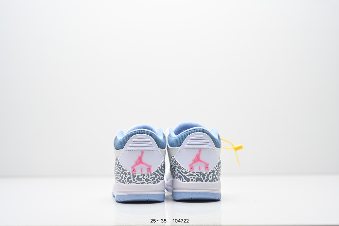 图片[7]-童鞋：Air Jordan 3 Retro 复刻白水泥 AJ3 乔丹3代 aj3 乔3 经典复刻白水泥 乔丹篮球鞋系列 鞋身以白色为主调，采用优质皮革材质搭配鞋头及后跟处的经典元素爆裂纹，搭配灰色外底，简约而不失活力，纯色鞋身也很好地渲染了其不凡的质感。至于细节，该鞋款后跟处的Jumpman Logo同样采用黑色打造，鞋口及鞋面则添加了透气孔设计，更适合炎热的夏日。 货号：DN3707-100 尺码：如图所示-选品中心