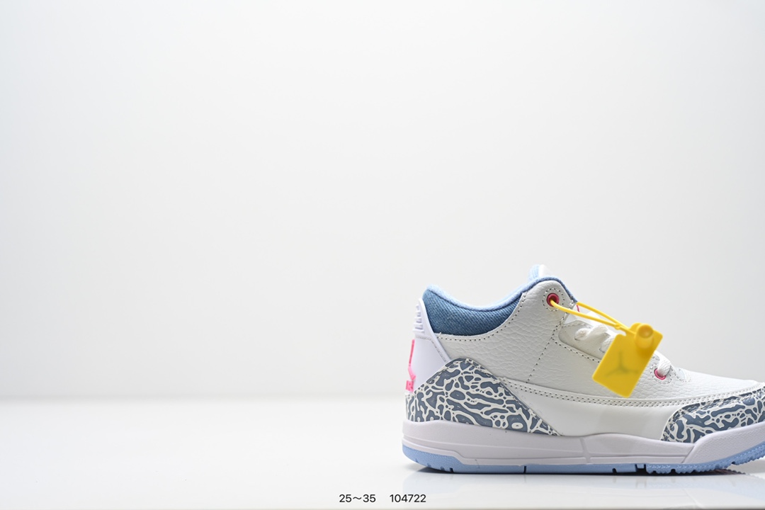图片[2]-童鞋：Air Jordan 3 Retro 复刻白水泥 AJ3 乔丹3代 aj3 乔3 经典复刻白水泥 乔丹篮球鞋系列 鞋身以白色为主调，采用优质皮革材质搭配鞋头及后跟处的经典元素爆裂纹，搭配灰色外底，简约而不失活力，纯色鞋身也很好地渲染了其不凡的质感。至于细节，该鞋款后跟处的Jumpman Logo同样采用黑色打造，鞋口及鞋面则添加了透气孔设计，更适合炎热的夏日。 货号：DN3707-100 尺码：如图所示-选品中心