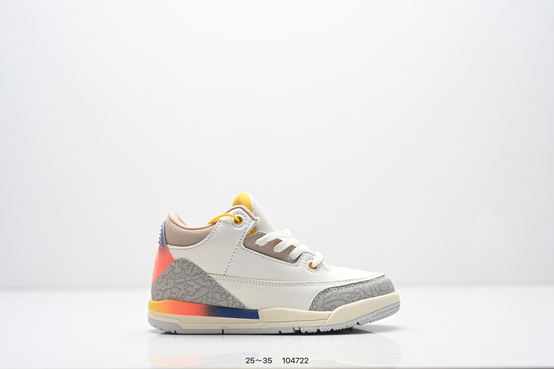 图片[5]-集合 童鞋：Air Jordan 3 Retro 复刻白水泥 AJ3 乔丹3代 aj3 乔3 经典复刻白水泥 乔丹篮球鞋系列 鞋身以白色为主调，采用优质皮革材质搭配鞋头及后跟处的经典元素爆裂纹，搭配灰色外底，简约而不失活力，纯色鞋身也很好地渲染了其不凡的质感。至于细节，该鞋款后跟处的Jumpman Logo同样采用黑色打造，鞋口及鞋面则添加了透气孔设计，更适合炎热的夏日。 货号：DN3707-100 尺码：如图所示-选品中心