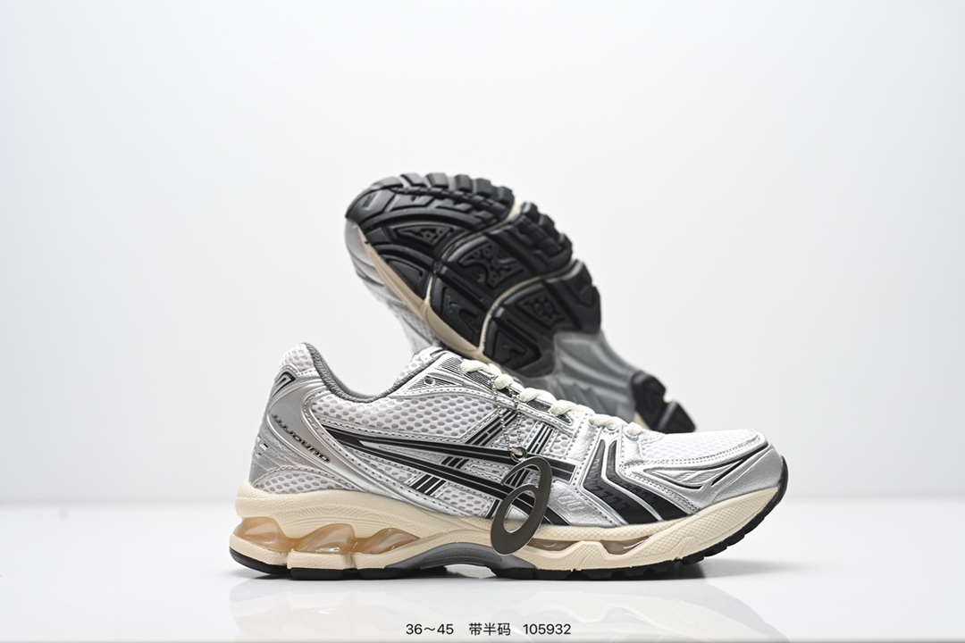 💰160
Asics Gel-Kayano 14 
ASICS (亚瑟士） 是日本实业家鬼家喜八郎创立的跑鞋运动品牌，名宇想法源自著名的拉丁谚语’AnimaSana In Corpore Sano’，意为“健全的精神寓于强健的体魄”。正如其名字的含义，ASICS亚瑟
士一直坚信保持身体的健康与活力是打造健康快乐的生活方式的最佳途径。亚瑟士的跑鞋、篮球鞋等系列集专业与美貌于一身，拥有极高的热度。2016年，ASICS在“2016年日本最佳全球品牌“排行榜名列第17名。
货号：1201A161-301
编码：105932
Size:36～45半