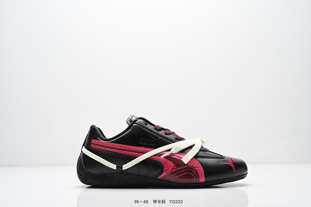 💰110
Puma Speedcat LEA x ROSE 联名款 彪马低帮复古休闲鞋 绑带 牛皮材质赛车鞋 
货号：404391
尺码：看图所示
编码：112222