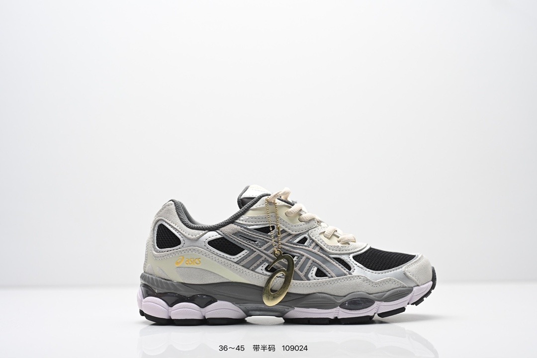 💰120
Asics Gel-NYC 复古单品 
亚瑟士新款厚底街头运动休闲鞋
ASICS亚瑟士推出全新GEL-NYC，彰显纽约都市活力。这次的新系列融入了多个版本GEL的经典设计风格，广受好评。其设计灵感来源于GEL-NIMBUS 3,GEL-MC PLUS V 和 GEL-CUMULUS 16 这些往日经典鞋款。GEL-NYC使用GEL-CUMULUS 16鞋款的鞋楦设计,展现了独特的现代化美学。鞋底采用了轻质发泡材料,并在后跟和前掌处采用了ASICS亚瑟士核心科技——GEL缓震胶,赋予鞋款强大的缓冲性能,提供了更柔软舒适的穿着体验。而在原有设计的启发之上,此次鞋款采用更贴合当今潮流趋势的材料和创新技术,展现出纽约充满活力的都市精神。
货号：1203A372-600
Size:36～45半
编码：109024