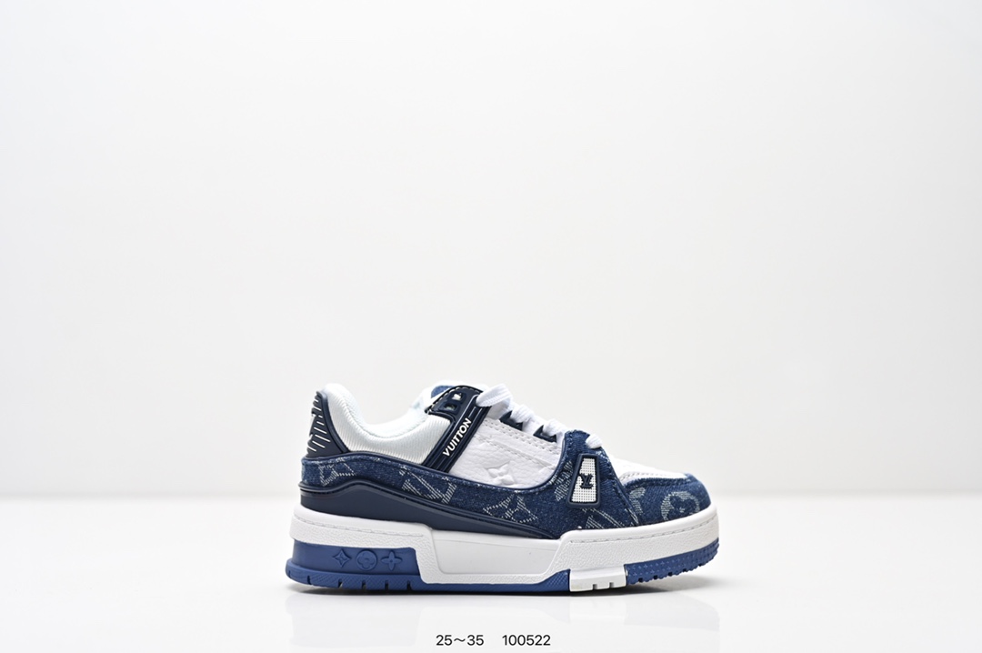 童鞋：LVLouis Vuitton Trainer Sneaker Low休闲运动文化百搭篮球板鞋 尺码：25～35-选品中心