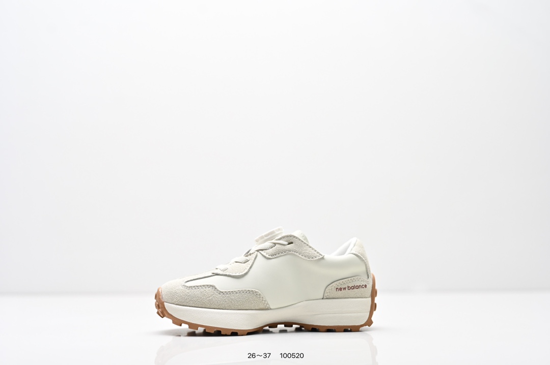 图片[3]-童鞋：NB新百伦New Balance MS327系列复古休闲运动慢跑鞋“皮革米白灰海军绿生胶底” 货号：WS327LG1 尺码：26～37-选品中心