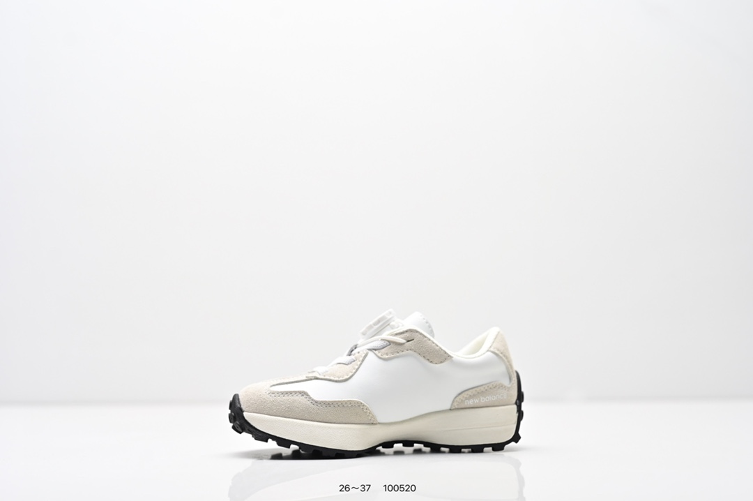 图片[3]-童鞋：NB新百伦New Balance MS327系列复古休闲运动慢跑鞋“皮革米白灰海军绿生胶底” 货号：WS327LG1 尺码：26～37-选品中心