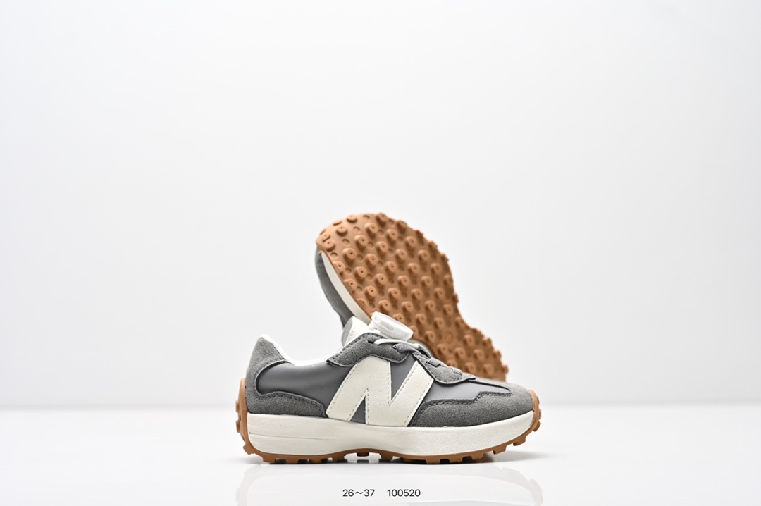 图片[5]-集合 童鞋：NB新百伦New Balance MS327系列复古休闲运动慢跑鞋“皮革米白灰海军绿生胶底” 货号：WS327LG1 尺码：26～37-选品中心