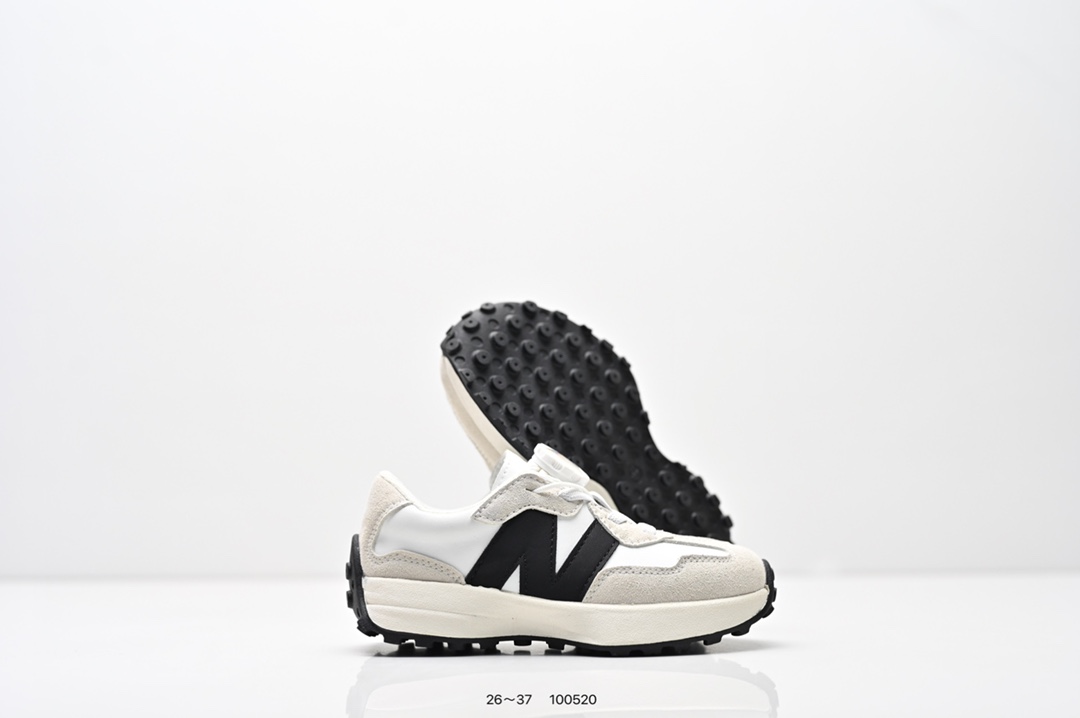 图片[8]-集合 童鞋：NB新百伦New Balance MS327系列复古休闲运动慢跑鞋“皮革米白灰海军绿生胶底” 货号：WS327LG1 尺码：26～37-选品中心