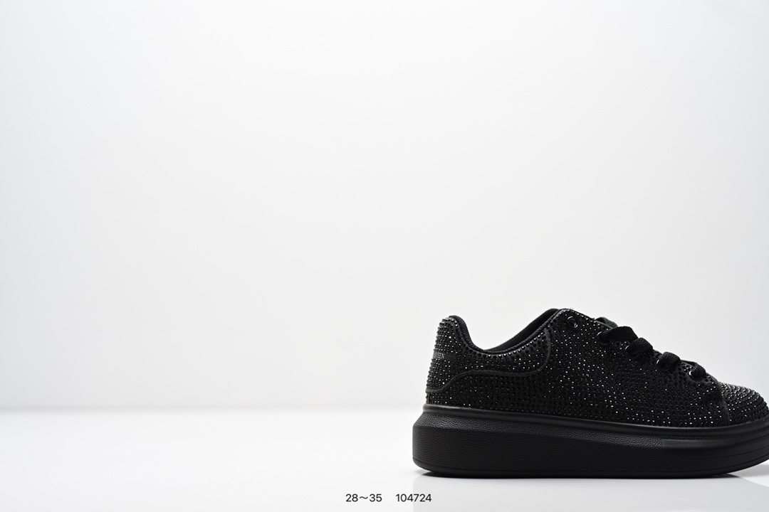 图片[2]-童鞋：Alexander McQueen 麦昆 官网同步发售 官方新配色面料采用进口丝绸亚光原版牛皮 水染羊皮内里，牛皮垫脚 原版大底 回弹度极佳 耐磨又舒适 鞋底厚4.5cm 全套原版包装 进出专柜无压力 尺码：28～35-选品中心