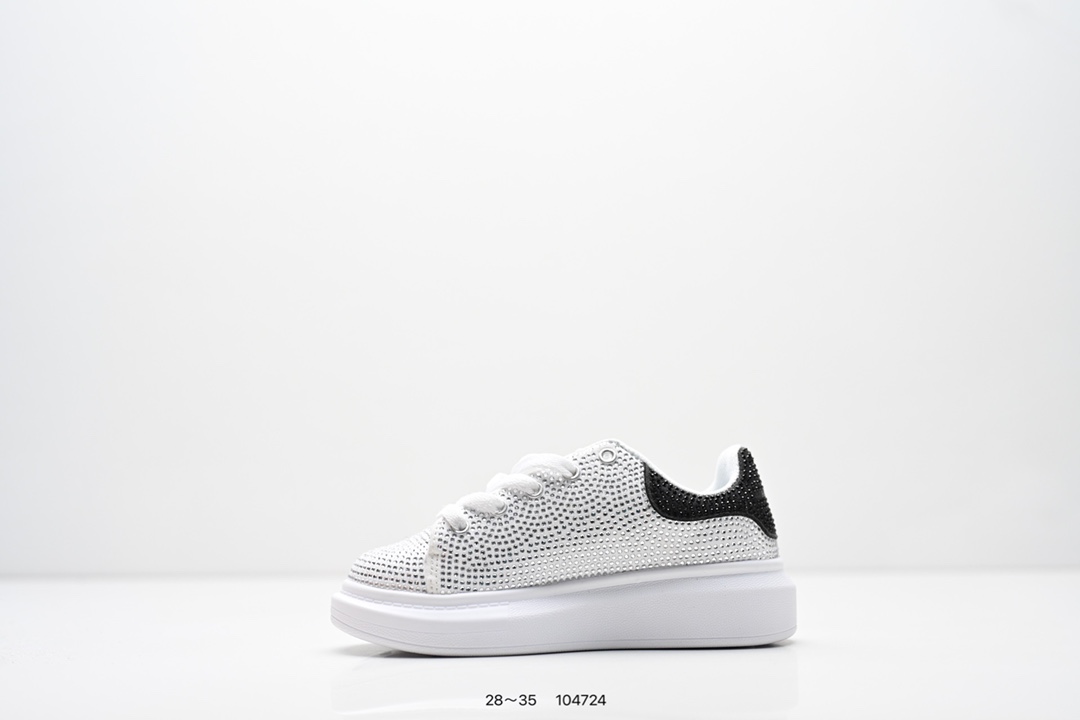 图片[3]-童鞋：Alexander McQueen 麦昆 官网同步发售 官方新配色面料采用进口丝绸亚光原版牛皮 水染羊皮内里，牛皮垫脚 原版大底 回弹度极佳 耐磨又舒适 鞋底厚4.5cm 全套原版包装 进出专柜无压力 尺码：28～35-选品中心