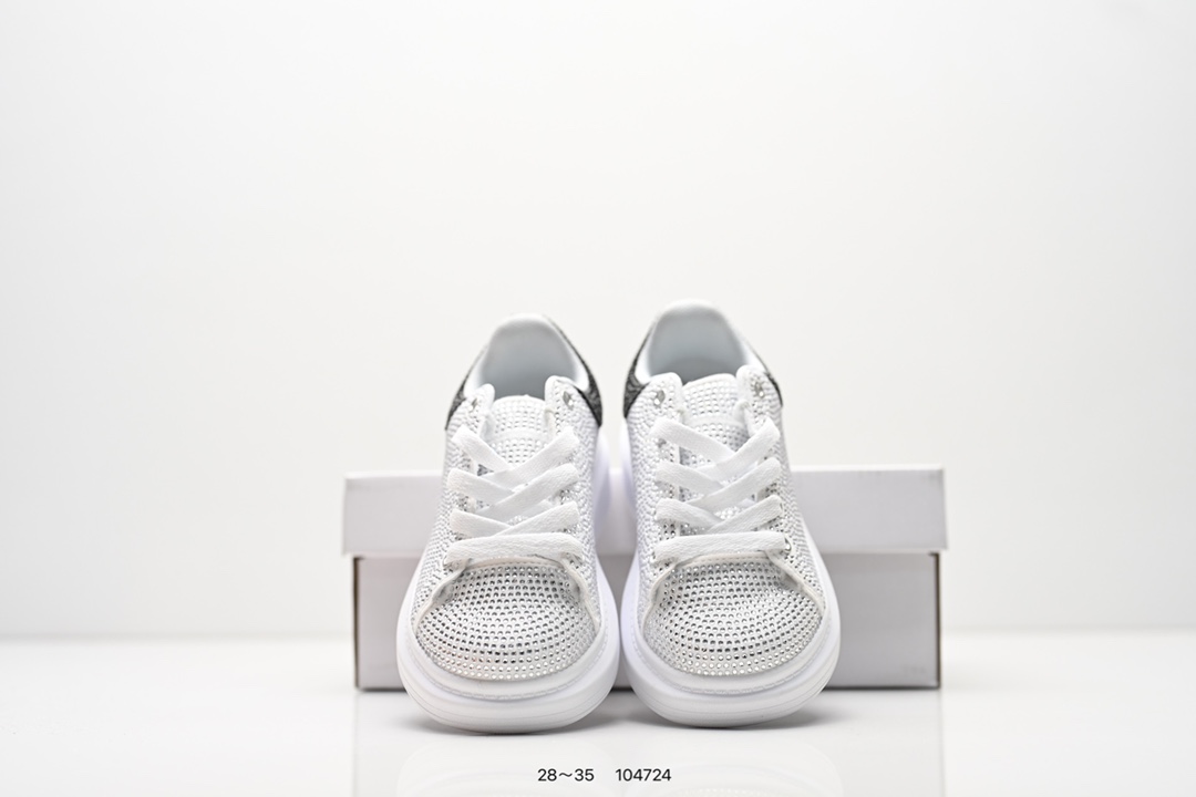 图片[8]-童鞋：Alexander McQueen 麦昆 官网同步发售 官方新配色面料采用进口丝绸亚光原版牛皮 水染羊皮内里，牛皮垫脚 原版大底 回弹度极佳 耐磨又舒适 鞋底厚4.5cm 全套原版包装 进出专柜无压力 尺码：28～35-选品中心