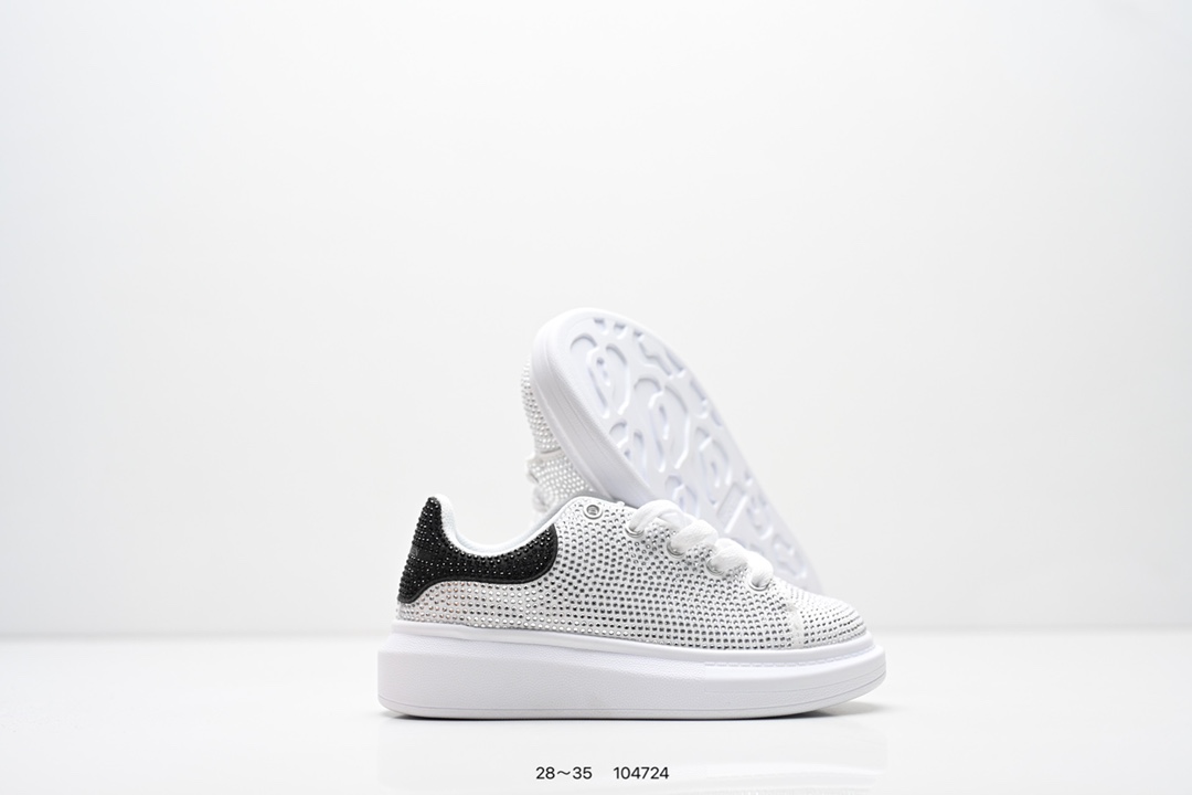 图片[3]-集合 童鞋：Alexander McQueen 麦昆 官网同步发售 官方新配色面料采用进口丝绸亚光原版牛皮 水染羊皮内里，牛皮垫脚 原版大底 回弹度极佳 耐磨又舒适 鞋底厚4.5cm 全套原版包装 进出专柜无压力 尺码：28～35-选品中心