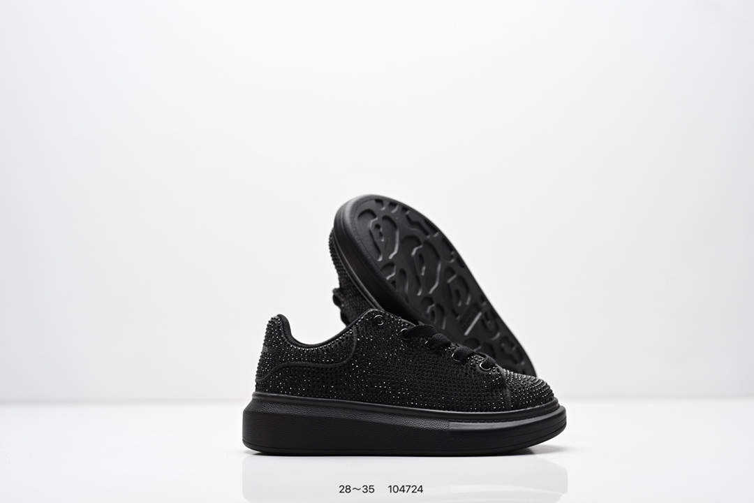 图片[4]-集合 童鞋：Alexander McQueen 麦昆 官网同步发售 官方新配色面料采用进口丝绸亚光原版牛皮 水染羊皮内里，牛皮垫脚 原版大底 回弹度极佳 耐磨又舒适 鞋底厚4.5cm 全套原版包装 进出专柜无压力 尺码：28～35-选品中心