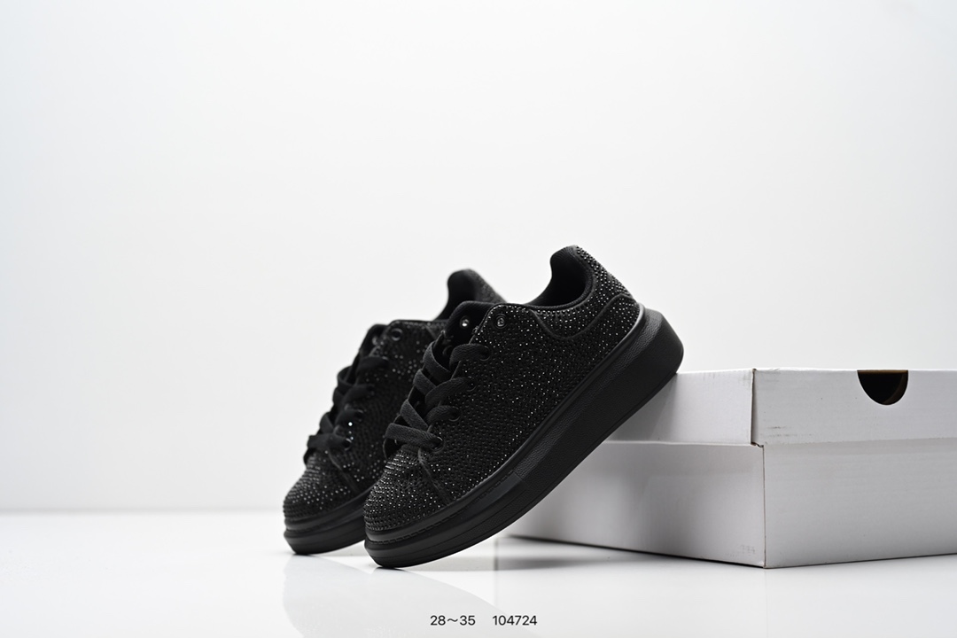 图片[9]-集合 童鞋：Alexander McQueen 麦昆 官网同步发售 官方新配色面料采用进口丝绸亚光原版牛皮 水染羊皮内里，牛皮垫脚 原版大底 回弹度极佳 耐磨又舒适 鞋底厚4.5cm 全套原版包装 进出专柜无压力 尺码：28～35-选品中心