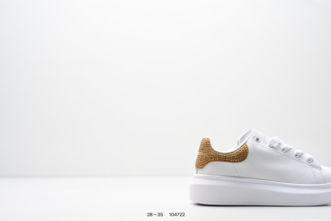 图片[2]-童鞋：意大利高奢品牌Alexander McQueen亚历山大·麦昆 Sole Leather Sneakers低帮时装厚底休闲运动小白鞋553770 尺码：28～35-选品中心
