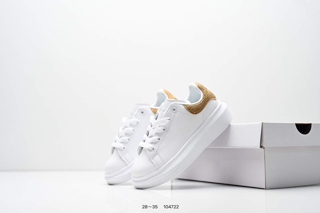 图片[9]-童鞋：意大利高奢品牌Alexander McQueen亚历山大·麦昆 Sole Leather Sneakers低帮时装厚底休闲运动小白鞋553770 尺码：28～35-选品中心