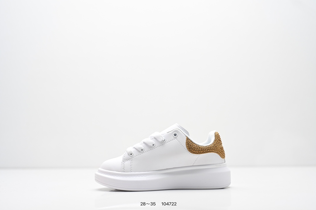 图片[3]-童鞋：意大利高奢品牌Alexander McQueen亚历山大·麦昆 Sole Leather Sneakers低帮时装厚底休闲运动小白鞋553770 尺码：28～35-选品中心