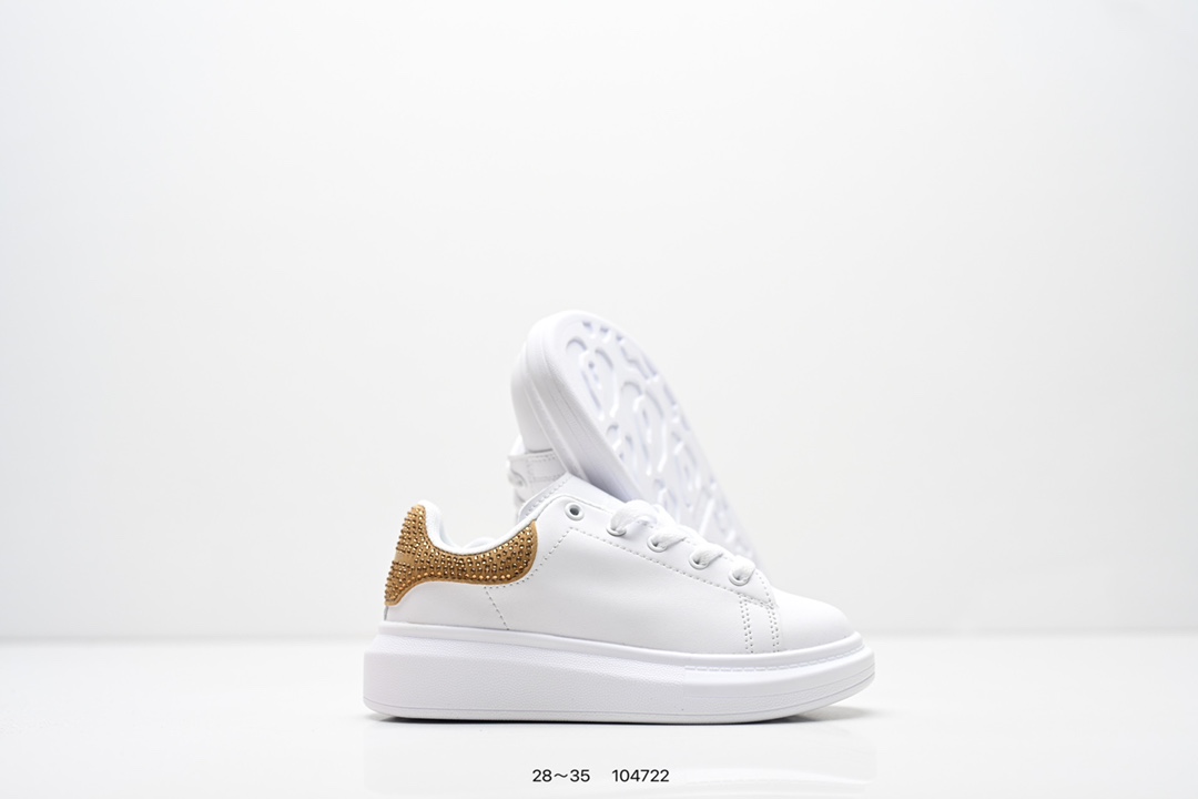 图片[5]-童鞋：意大利高奢品牌Alexander McQueen亚历山大·麦昆 Sole Leather Sneakers低帮时装厚底休闲运动小白鞋553770 尺码：28～35-选品中心