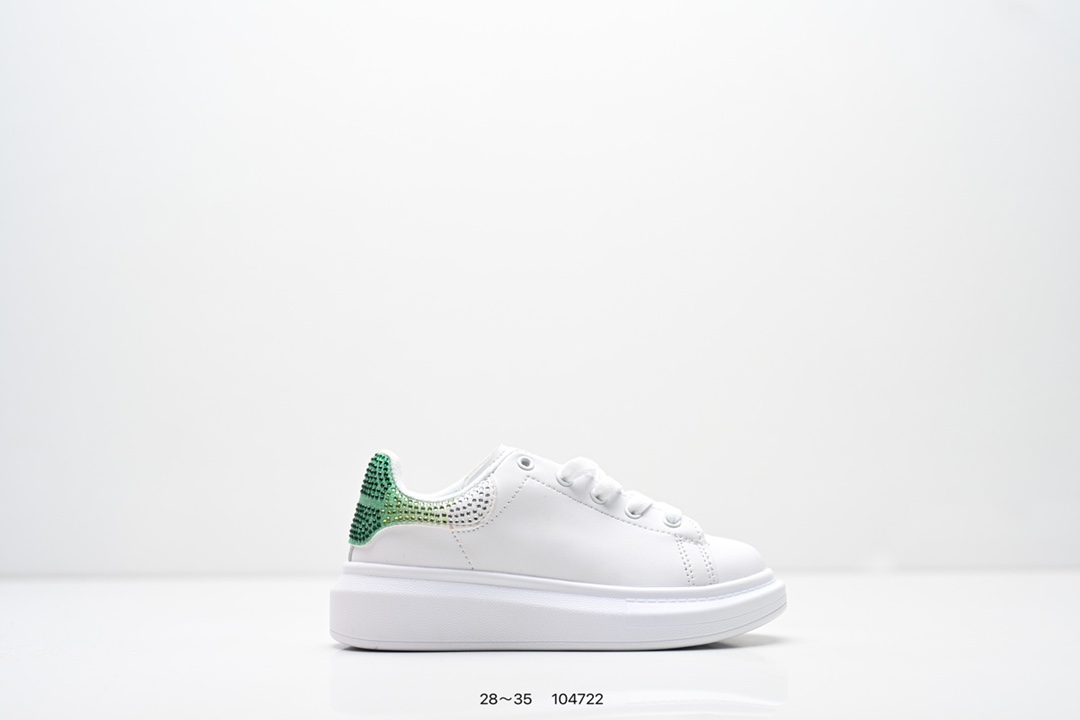 童鞋：意大利高奢品牌Alexander McQueen亚历山大·麦昆 Sole Leather Sneakers低帮时装厚底休闲运动小白鞋553770 尺码：28～35-选品中心