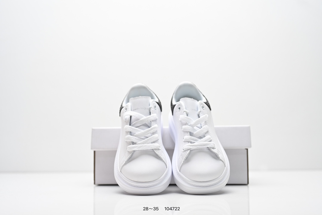 图片[8]-童鞋：意大利高奢品牌Alexander McQueen亚历山大·麦昆 Sole Leather Sneakers低帮时装厚底休闲运动小白鞋553770 尺码：28～35-选品中心