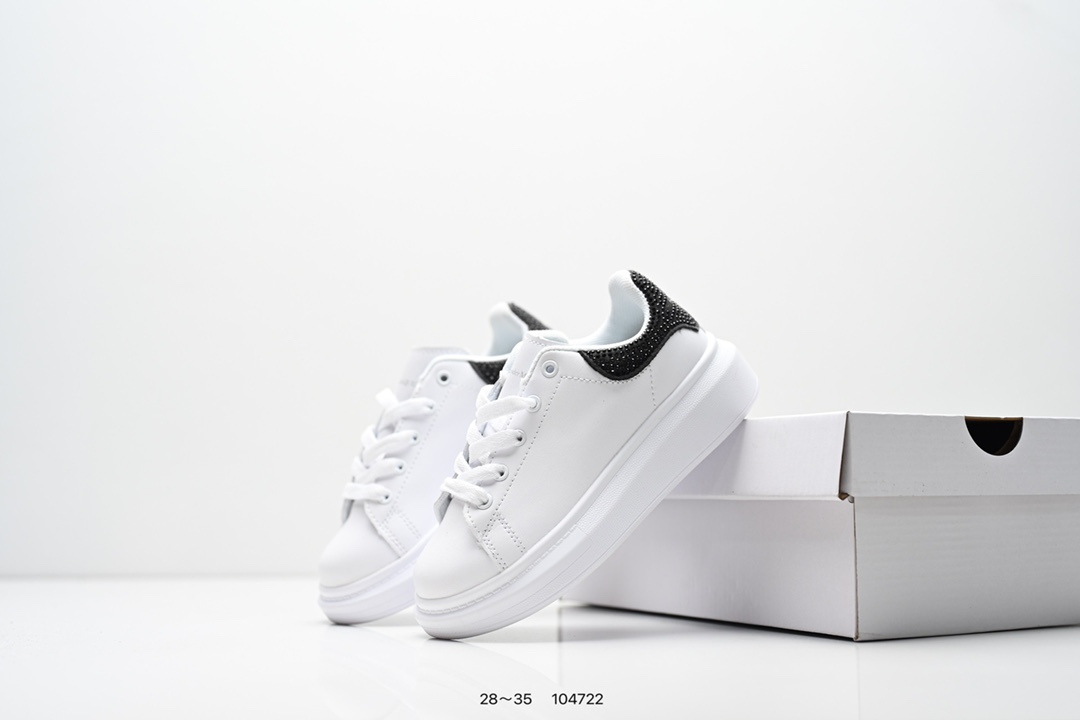 图片[9]-童鞋：意大利高奢品牌Alexander McQueen亚历山大·麦昆 Sole Leather Sneakers低帮时装厚底休闲运动小白鞋553770 尺码：28～35-选品中心
