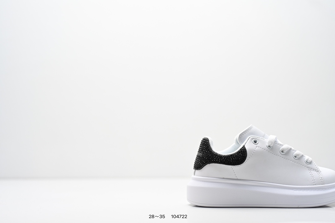 图片[2]-童鞋：意大利高奢品牌Alexander McQueen亚历山大·麦昆 Sole Leather Sneakers低帮时装厚底休闲运动小白鞋553770 尺码：28～35-选品中心