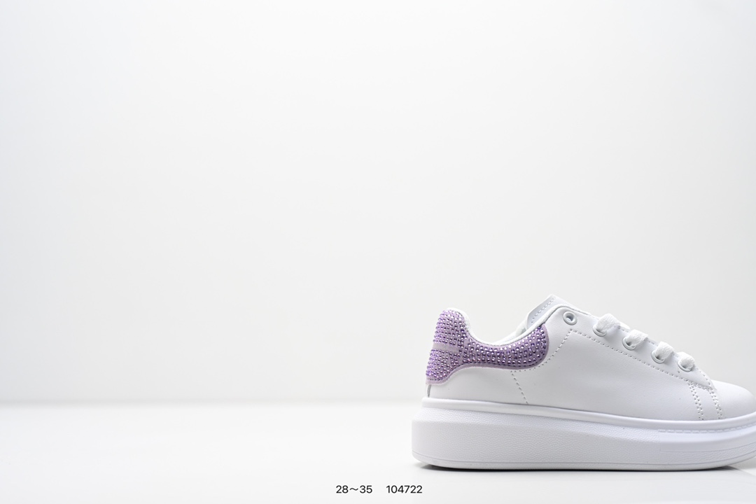 图片[2]-童鞋：意大利高奢品牌Alexander McQueen亚历山大·麦昆 Sole Leather Sneakers低帮时装厚底休闲运动小白鞋553770 尺码：28～35-选品中心
