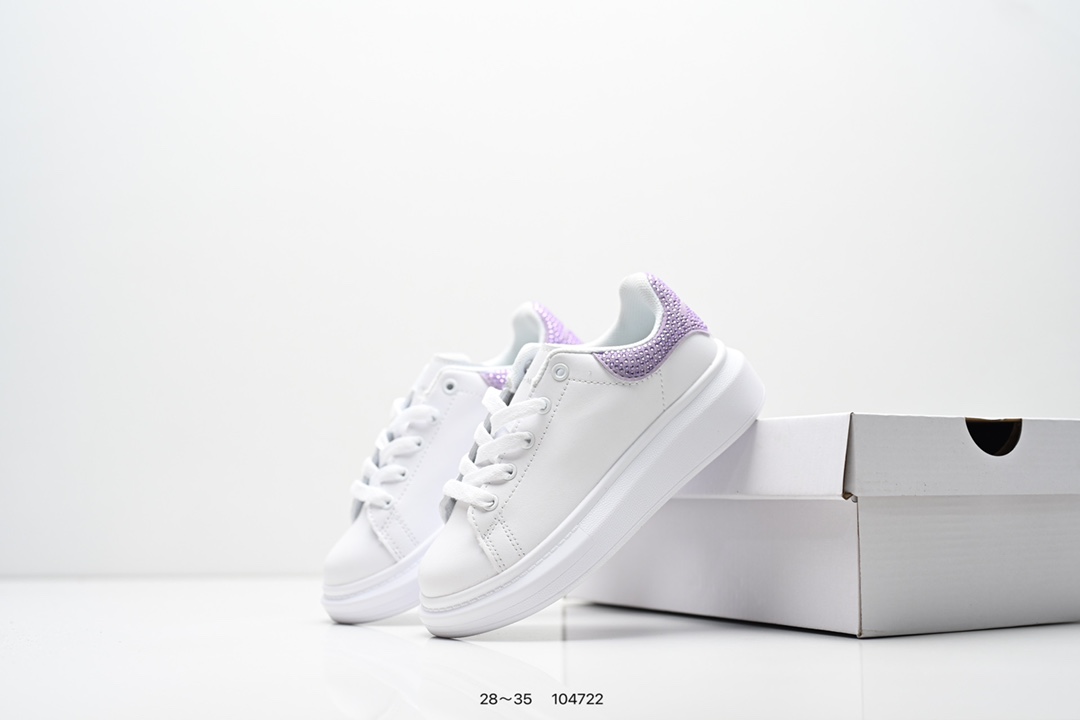 图片[9]-童鞋：意大利高奢品牌Alexander McQueen亚历山大·麦昆 Sole Leather Sneakers低帮时装厚底休闲运动小白鞋553770 尺码：28～35-选品中心