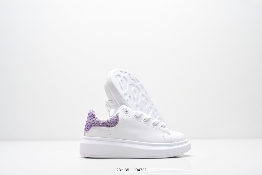 图片[5]-童鞋：意大利高奢品牌Alexander McQueen亚历山大·麦昆 Sole Leather Sneakers低帮时装厚底休闲运动小白鞋553770 尺码：28～35-选品中心