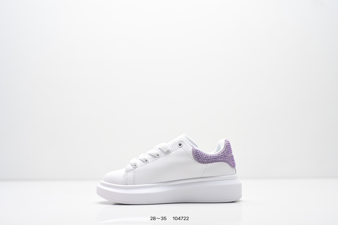 图片[3]-童鞋：意大利高奢品牌Alexander McQueen亚历山大·麦昆 Sole Leather Sneakers低帮时装厚底休闲运动小白鞋553770 尺码：28～35-选品中心