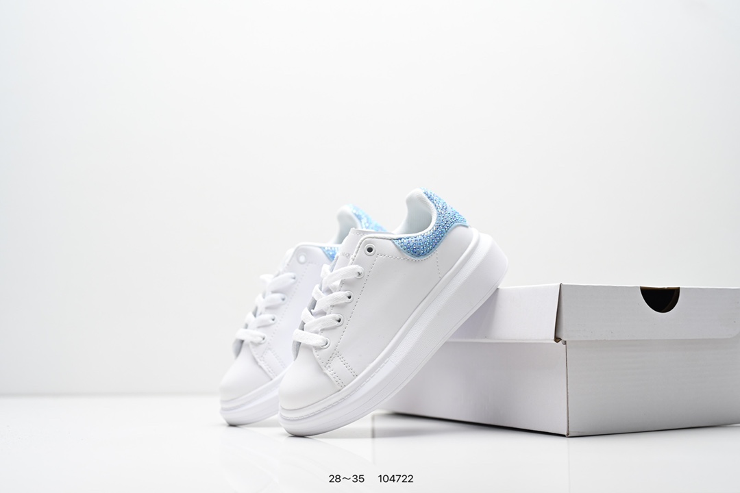图片[9]-童鞋：意大利高奢品牌Alexander McQueen亚历山大·麦昆 Sole Leather Sneakers低帮时装厚底休闲运动小白鞋553770 尺码：28～35-选品中心