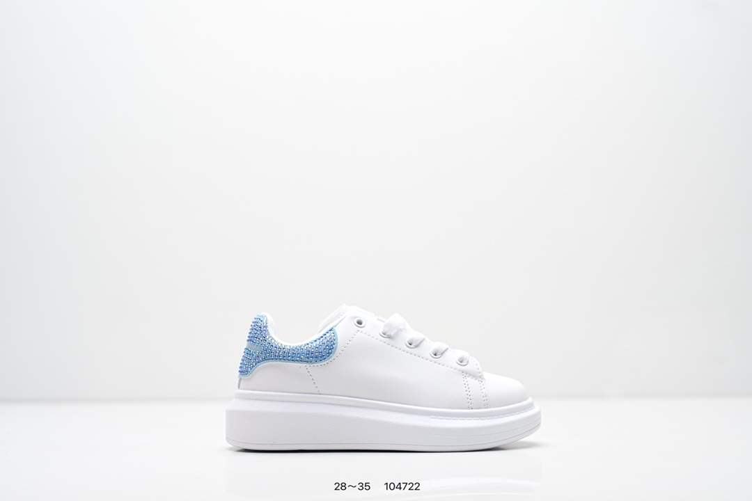 童鞋：意大利高奢品牌Alexander McQueen亚历山大·麦昆 Sole Leather Sneakers低帮时装厚底休闲运动小白鞋553770 尺码：28～35-选品中心