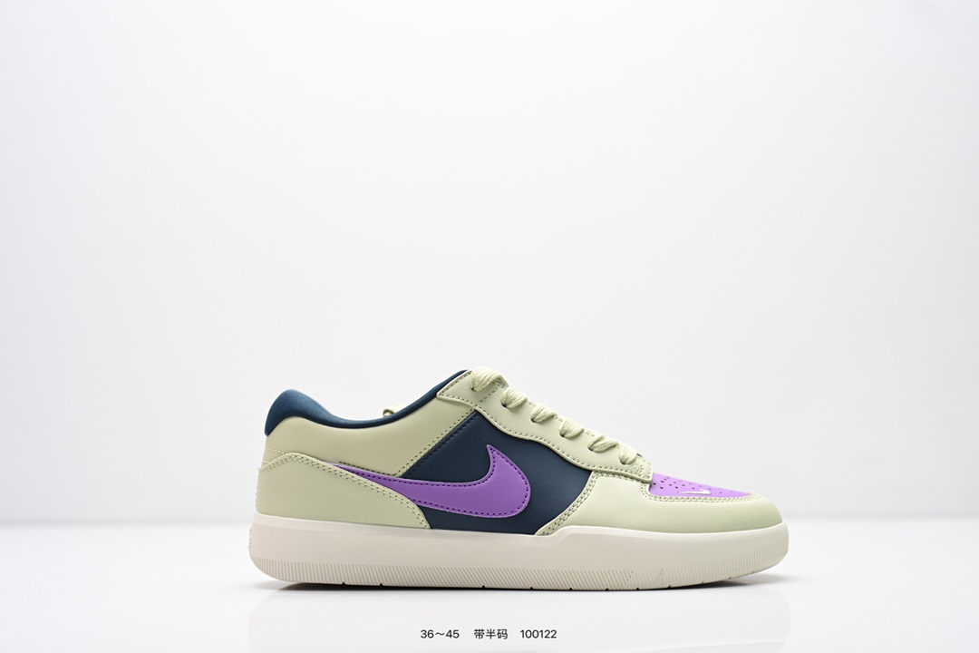 耐克Nike SB Force 58 运动滑板鞋.这是一款将前沿创新带入街头的单品,它具有硫化杯底,具有出色的耐用性和灵活性.使用柔软皮革和帆布拼接,在饰面上放置通风口,它自始至终都融入了传统篮球风格货号:DV5477 半 编码:100122