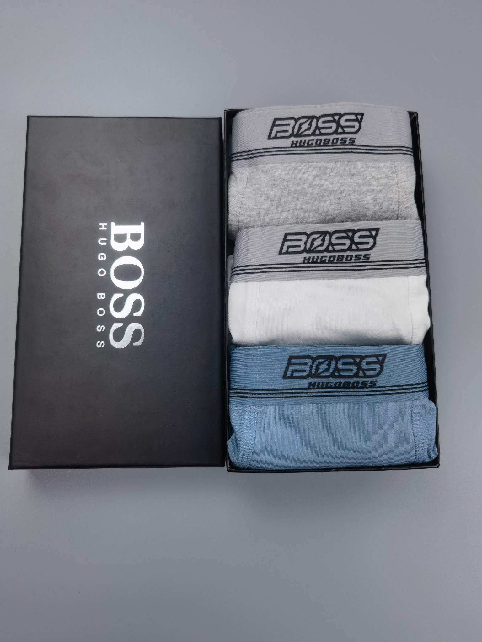 Versión larga: boss 95% algodón, tallas: L, XL, XXL, 3XL, 4XL, tres por caja.
