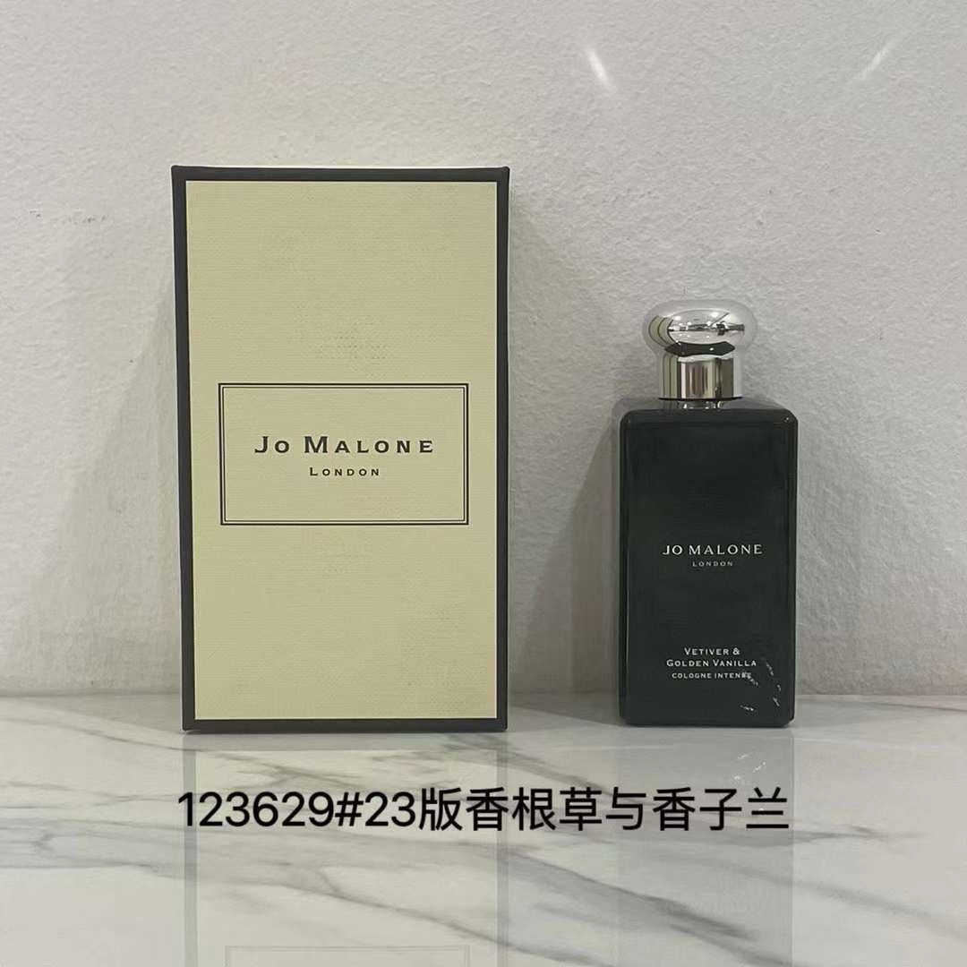 Colonia de la botella negra de Jo Malone, 24 fragancias, 100ml. Aromas: 123629 Vetiver & Vanilla, 122257 Myrrh & Tonka.