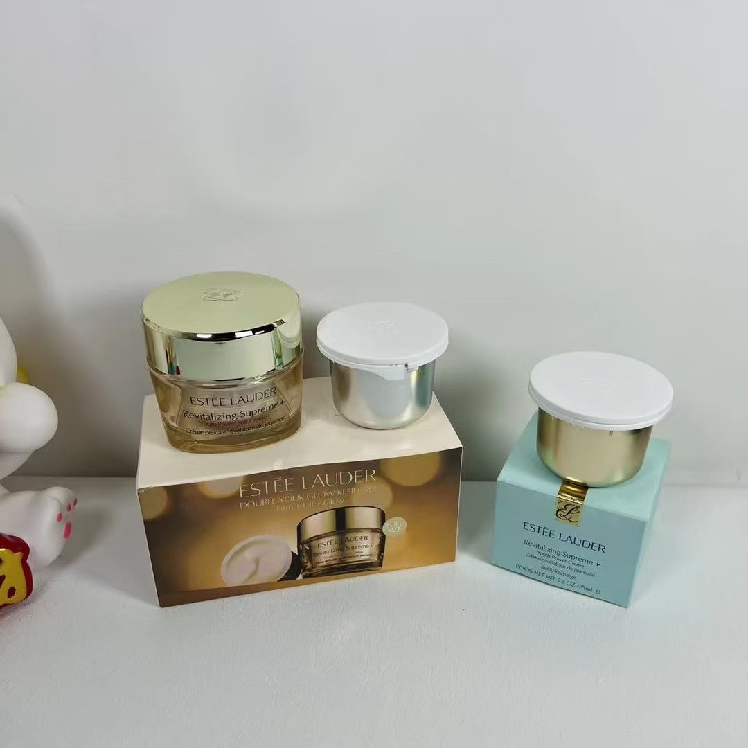 Estée Lauder Revitalizing Supreme+ Cream Replacement Set! Includes: Refreshing full size 75ml, replacement 75ml refresh…