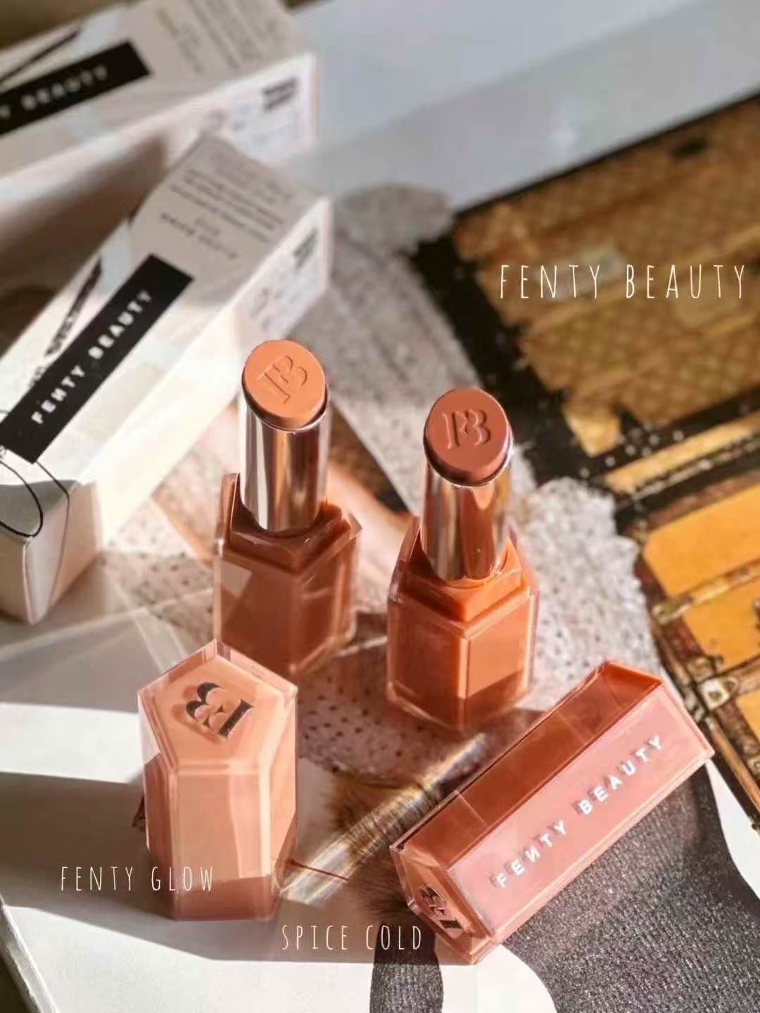 专/ Fenty Beauty Labial 3.6g! Tonos: 03#Fenty Glow, 04#ls lt Fussy, 6#RlRl#, 08#Sp'iced Cold.
